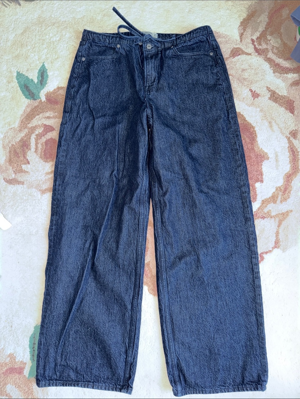 Abercrombie & Fitch Ultra Loose Low Rise Dark Blue Jeans, 29Long